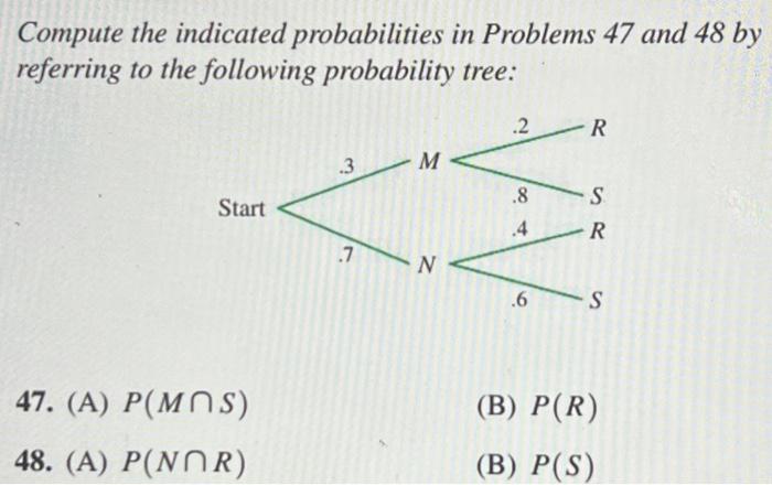 Compute The Indicated Probabilities In Problems 47 | Chegg.com