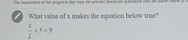 which value of x makes the equation true 0.5x x − 3