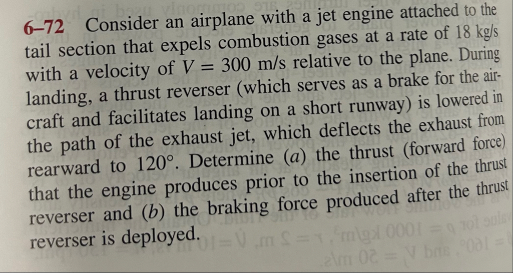 Solved 6-72 ﻿Consider an airplane with a jet engine attached | Chegg.com