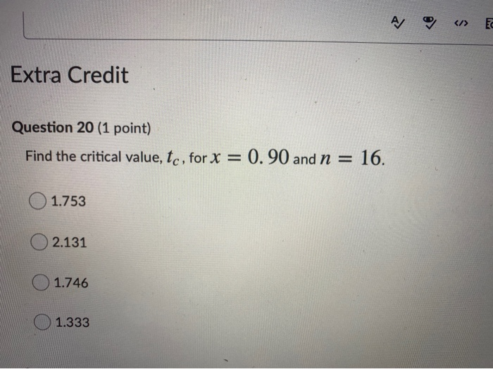 Solved A E Extra Credit Question 20 (1 point) Find the | Chegg.com