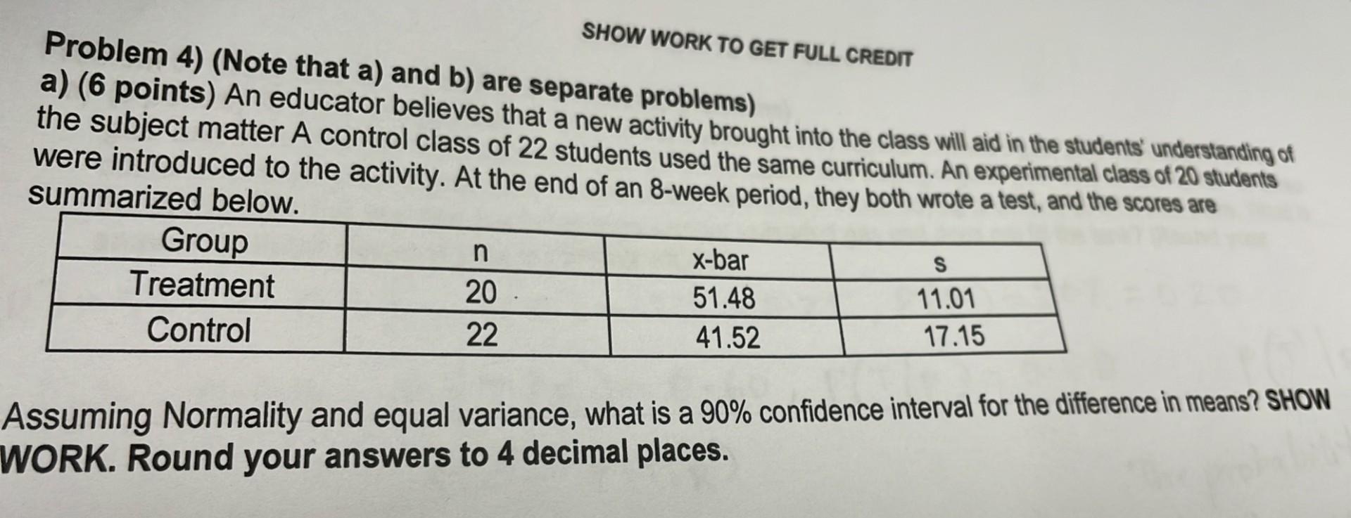 Solved Problem 4) (Note That A) And B) Are Separate | Chegg.com