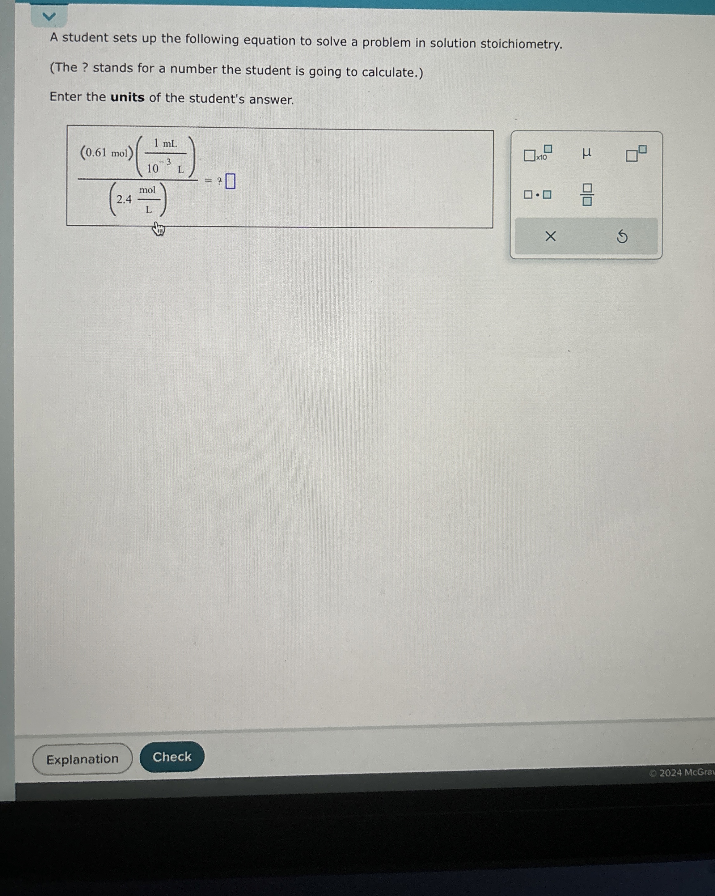 Solved A student sets up the following equation to solve a | Chegg.com