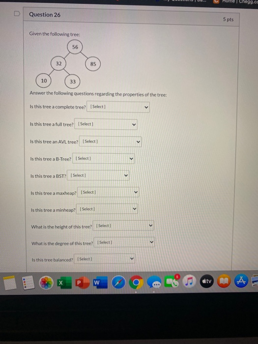 Solved Home | Chegg.cc Question 26 5 Pts Given The Following | Chegg.com