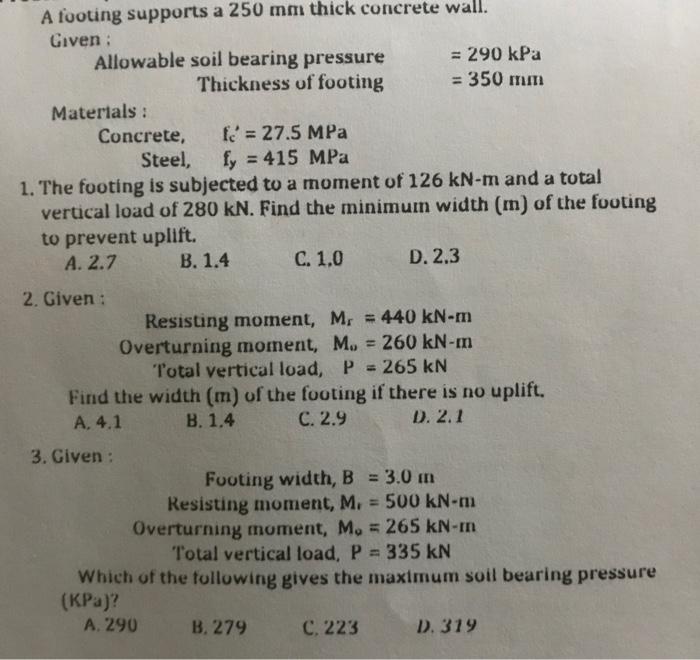 solved-a-footing-supports-a-250-mm-thick-concrete-wall-chegg