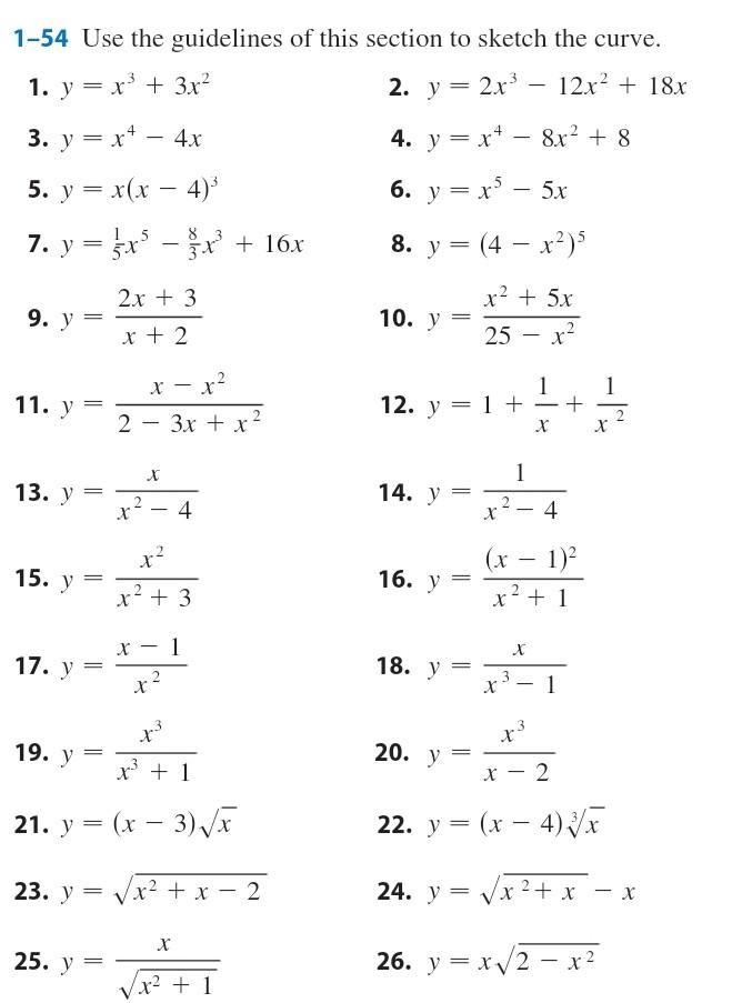 Solved 1-54 Use the guidelines of this section to sketch the | Chegg.com