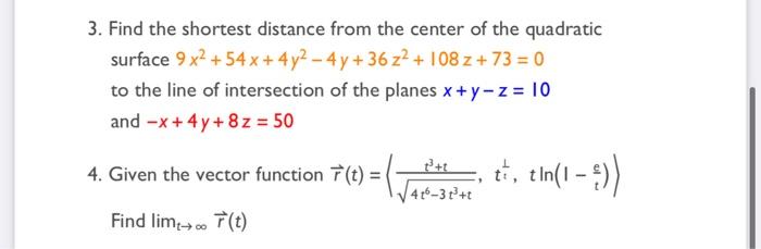 Solved 3. Find the shortest distance from the center of the | Chegg.com