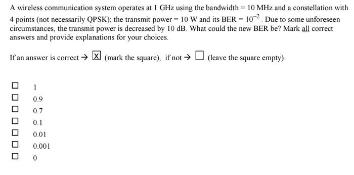 Solved A wireless communication system operates at 1 GHz | Chegg.com