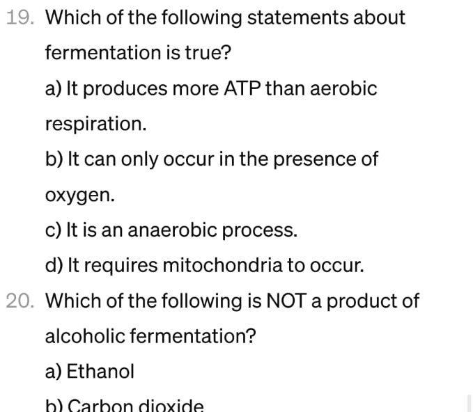 Which Of The Following Statements About Fermentation Is True Solved Which of the following statements about fermentation | Chegg.com