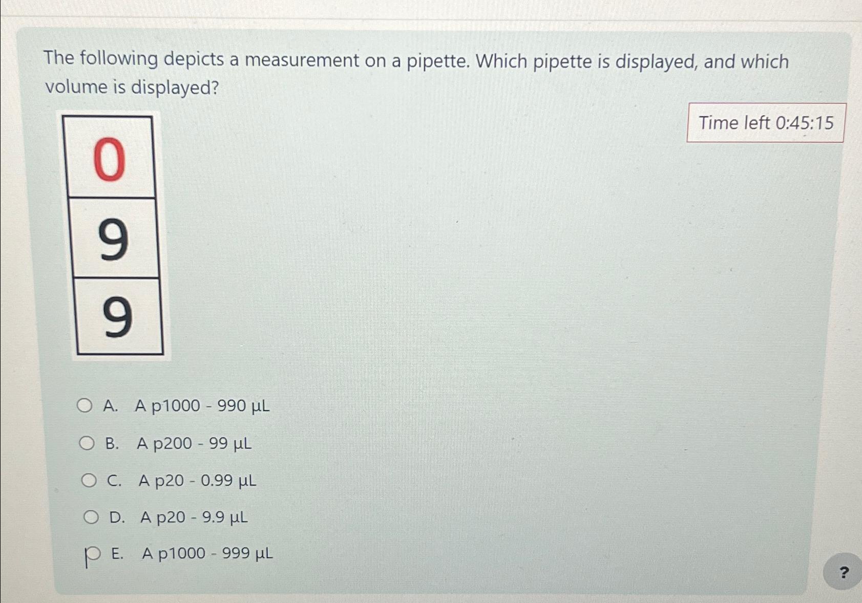 Solved The following depicts a measurement on a pipette.