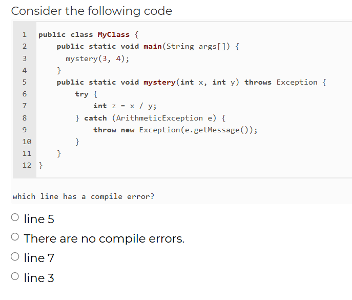 Solved Consider the following code```public class MyClass { | Chegg.com