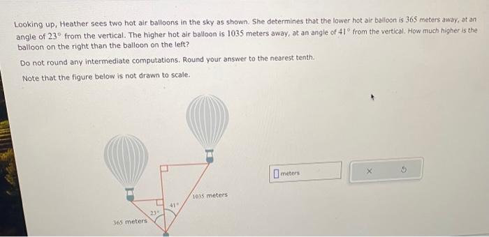 Solved Looking Up, Heather Sees Two Hot Air Balloons In The | Chegg.com