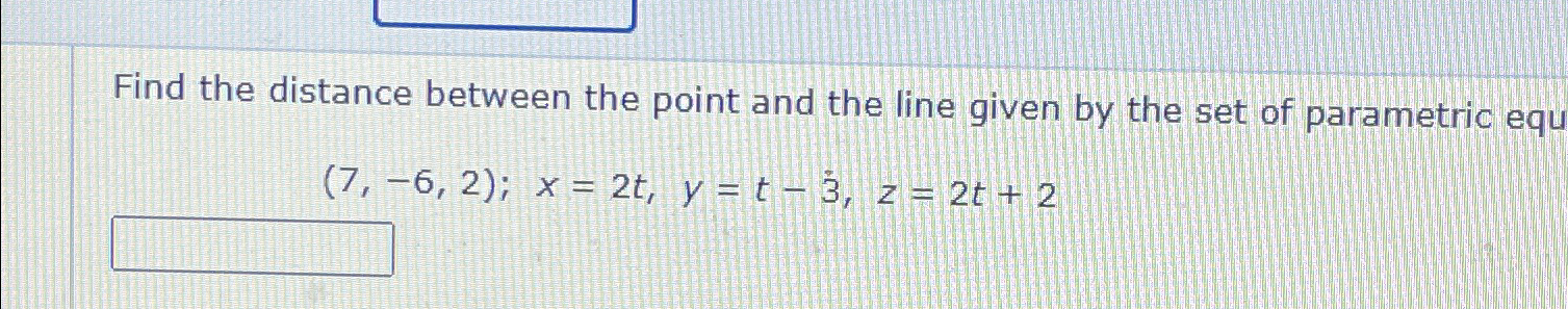 find the distance of the point from the line r t