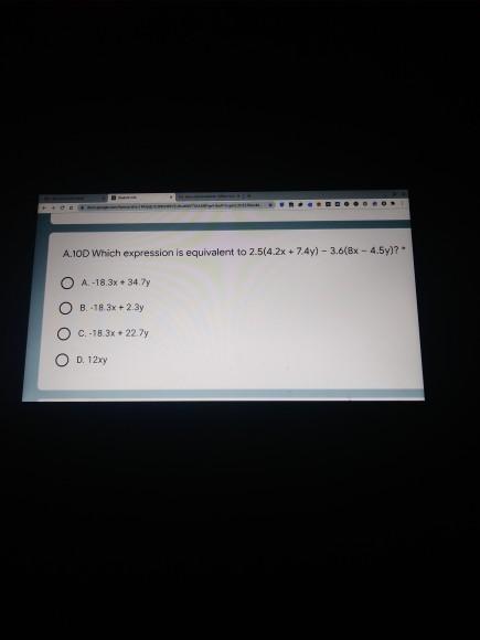 Solved A.10D Which Expression Is Equivalent To 2.5(4.2X + | Chegg.com