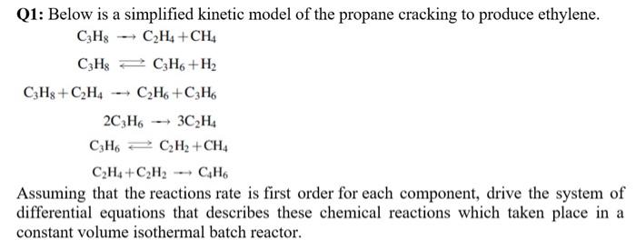 Solved Q1 Below is a simplified kinetic model of the Chegg