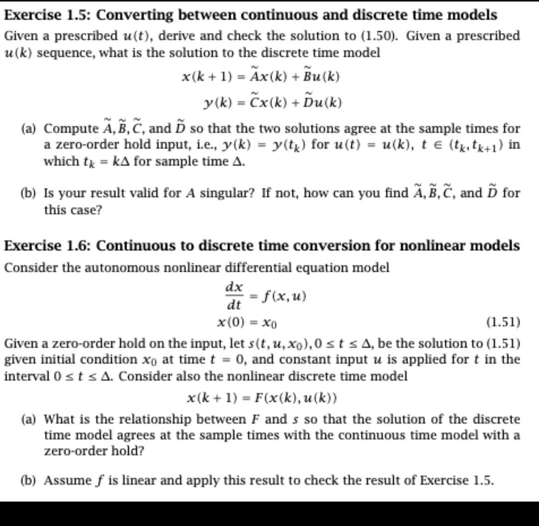 Solved Exercise 1.5: Converting Between Continuous And | Chegg.com