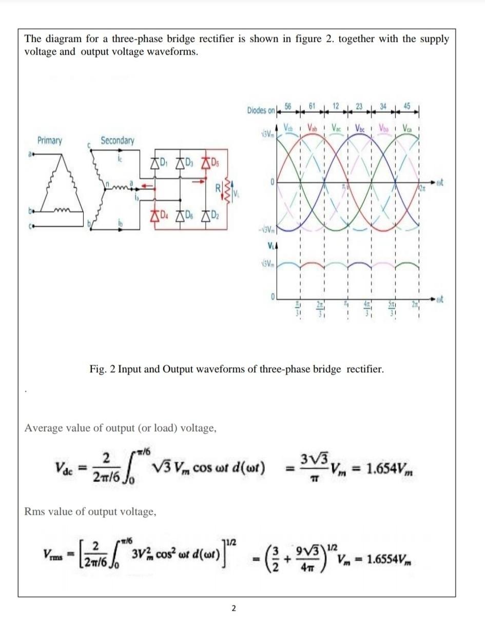 Experiment No.3 ThreePhase Bridge Rectifiers Aim