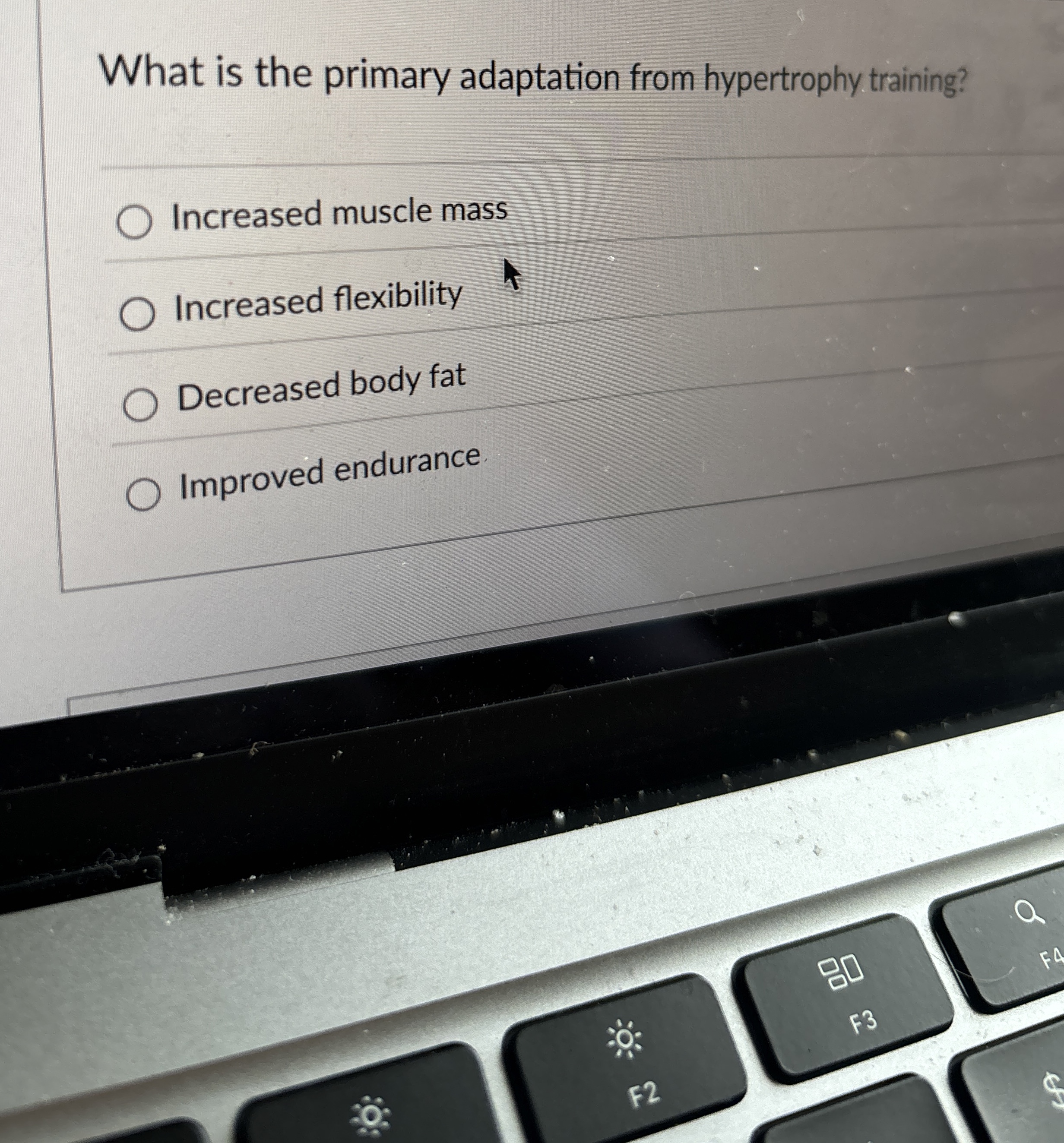 Solved What is the primary adaptation from hypertrophy | Chegg.com
