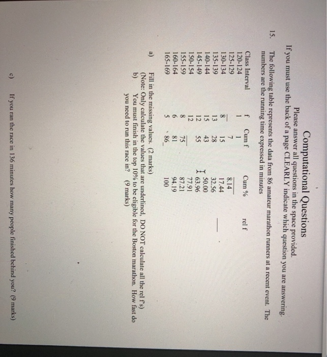 Solved Computational Questions Please Answer All Question Chegg Com