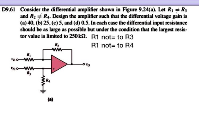 Solved D9.61 Consider the differential amplifier shown in | Chegg.com