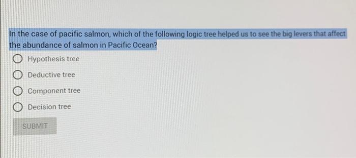 Solved In the case of pacific salmon, which of the following | Chegg.com