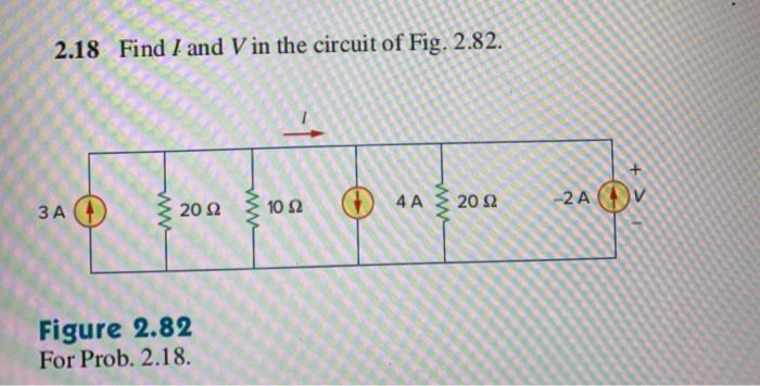 Solved 2.15 Calculate v and i, in the circuit of Fig. 2.79. | Chegg.com