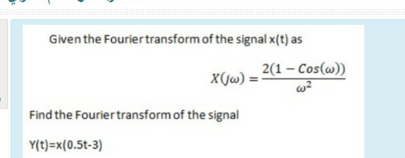 Solved Given the Fourier transform of the signal x(t) | Chegg.com