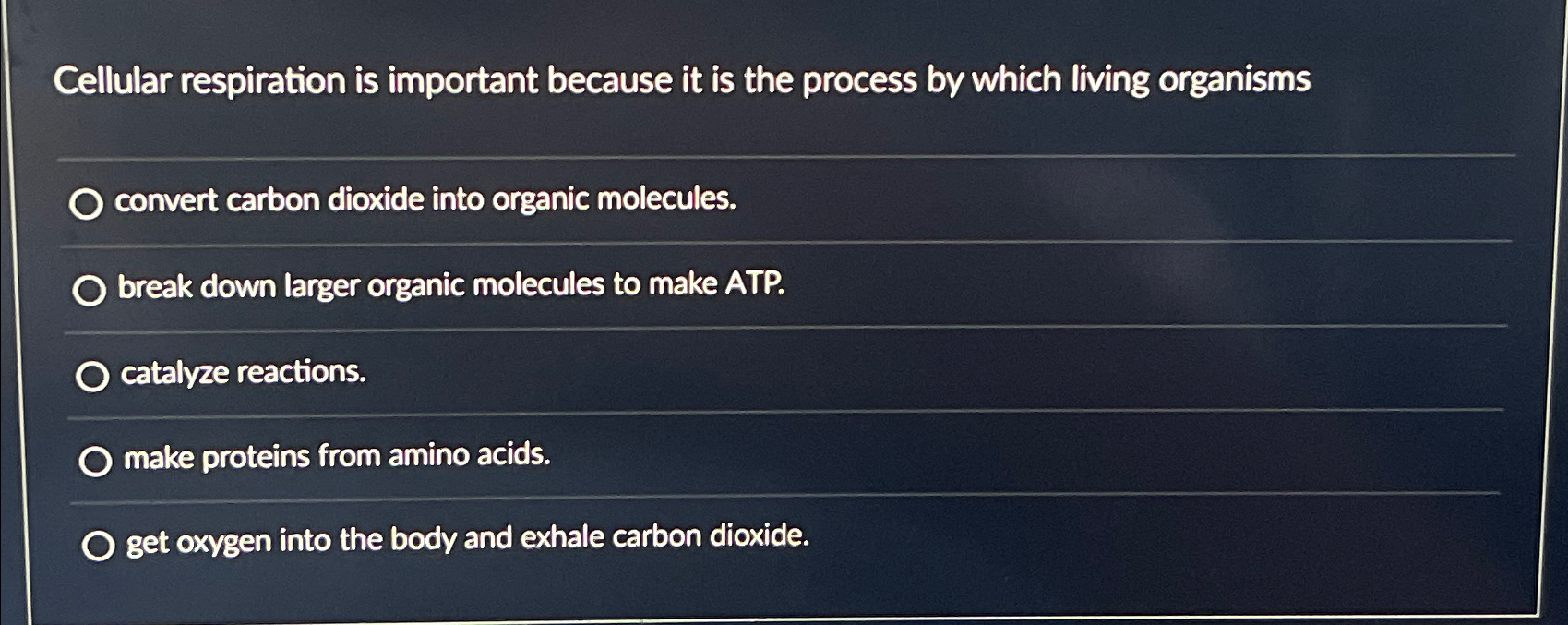 Solved Cellular respiration is important because it is the | Chegg.com