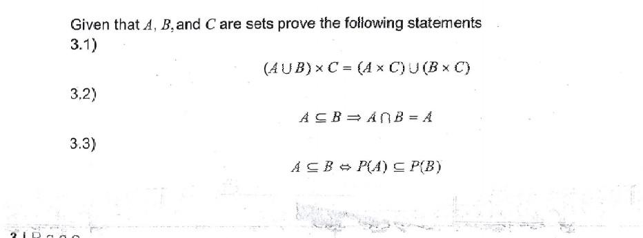 Solved Given that A,B, and C are sets prove the following | Chegg.com