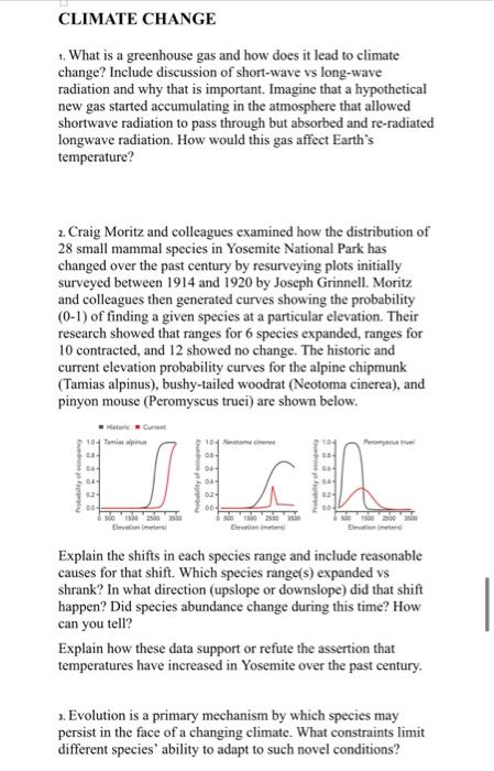 Solved 1. What is a greenhouse gas and how does it lead to | Chegg.com