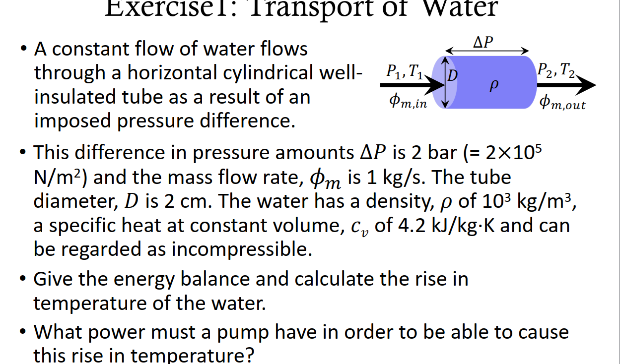 Solved Exercisel: Iransport of WaterA constant flow of water | Chegg.com