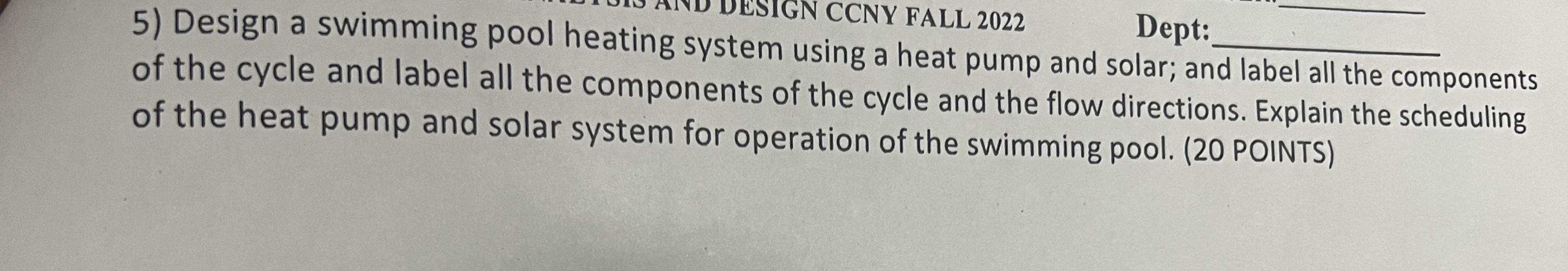 Design a swimming pool heating system using a heat