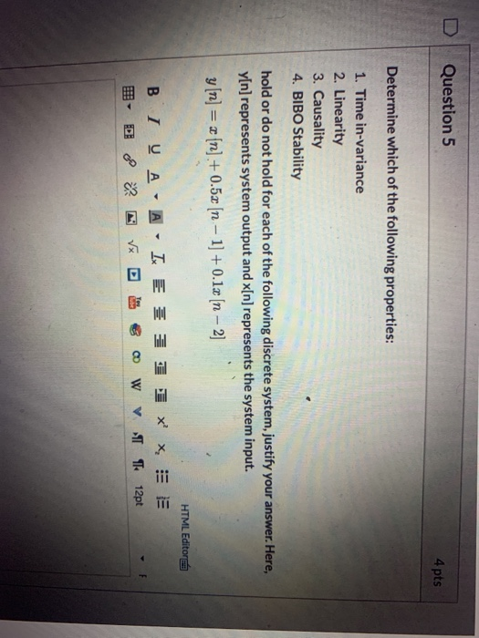 Solved Question 5 4 pts Determine which of the following | Chegg.com