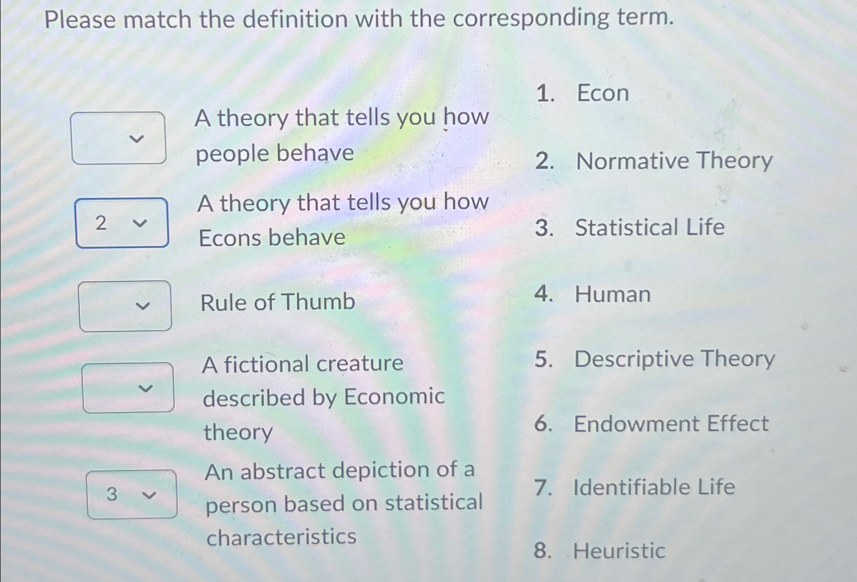 Solved Please match the definition with the corresponding | Chegg.com