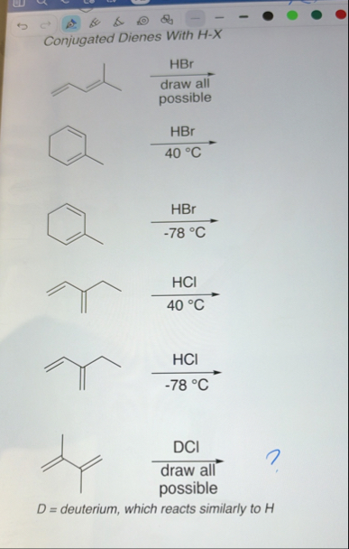 Solved Conjugated Dienes With H-XHBr{:[ draw all ] possible | Chegg.com