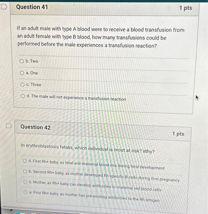 Solved If an adult male with type A blood were to receive a | Chegg.com