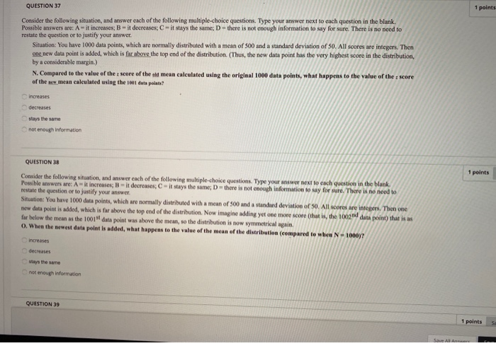 Solved 1 points QUESTION 37 Consider the following | Chegg.com