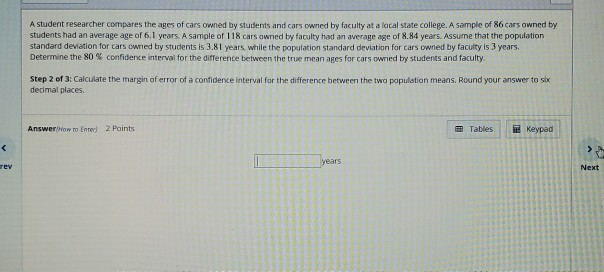 solved-a-student-researcher-compares-the-ages-of-cars-owned-chegg