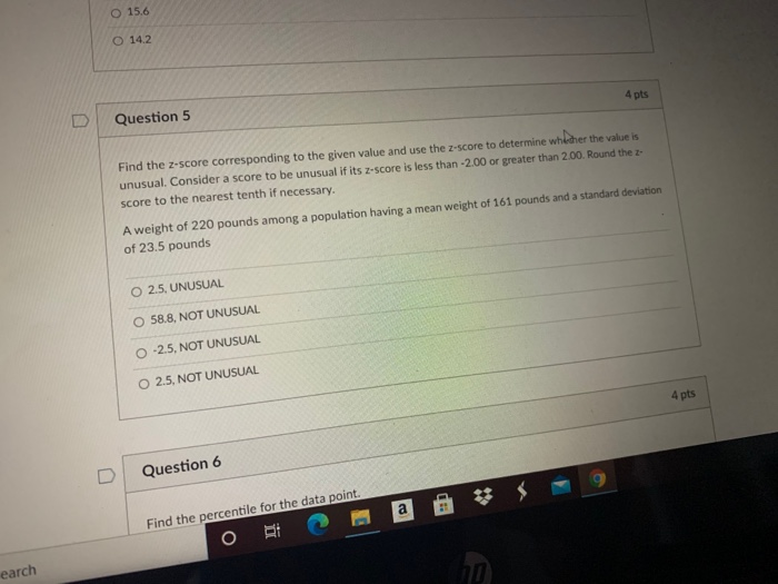 Solved 4 pts The test scores of 40 students are summarized | Chegg.com