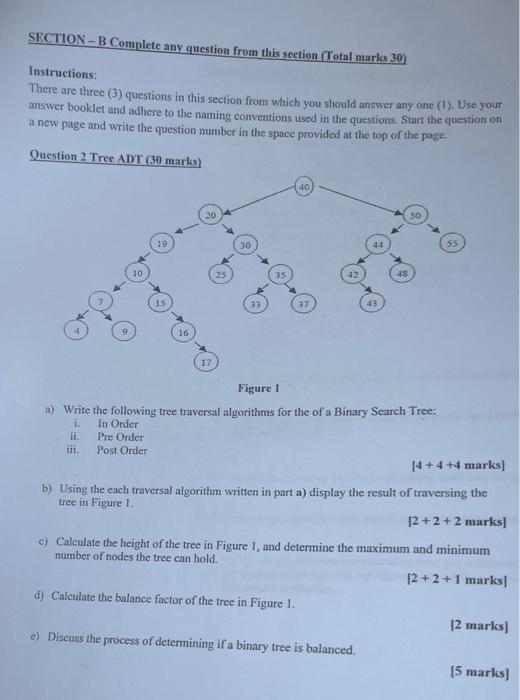 Solved SECTION - B Complete Any Question From This Section | Chegg.com