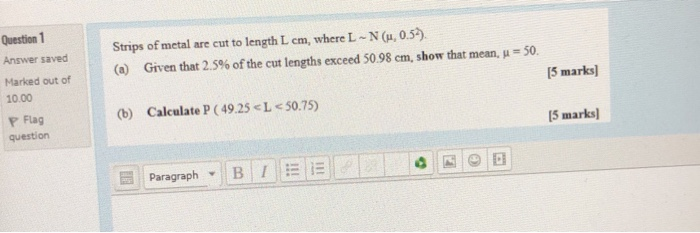 Solved Question 1 Answer saved Marked out of 10.00 P Flag | Chegg.com