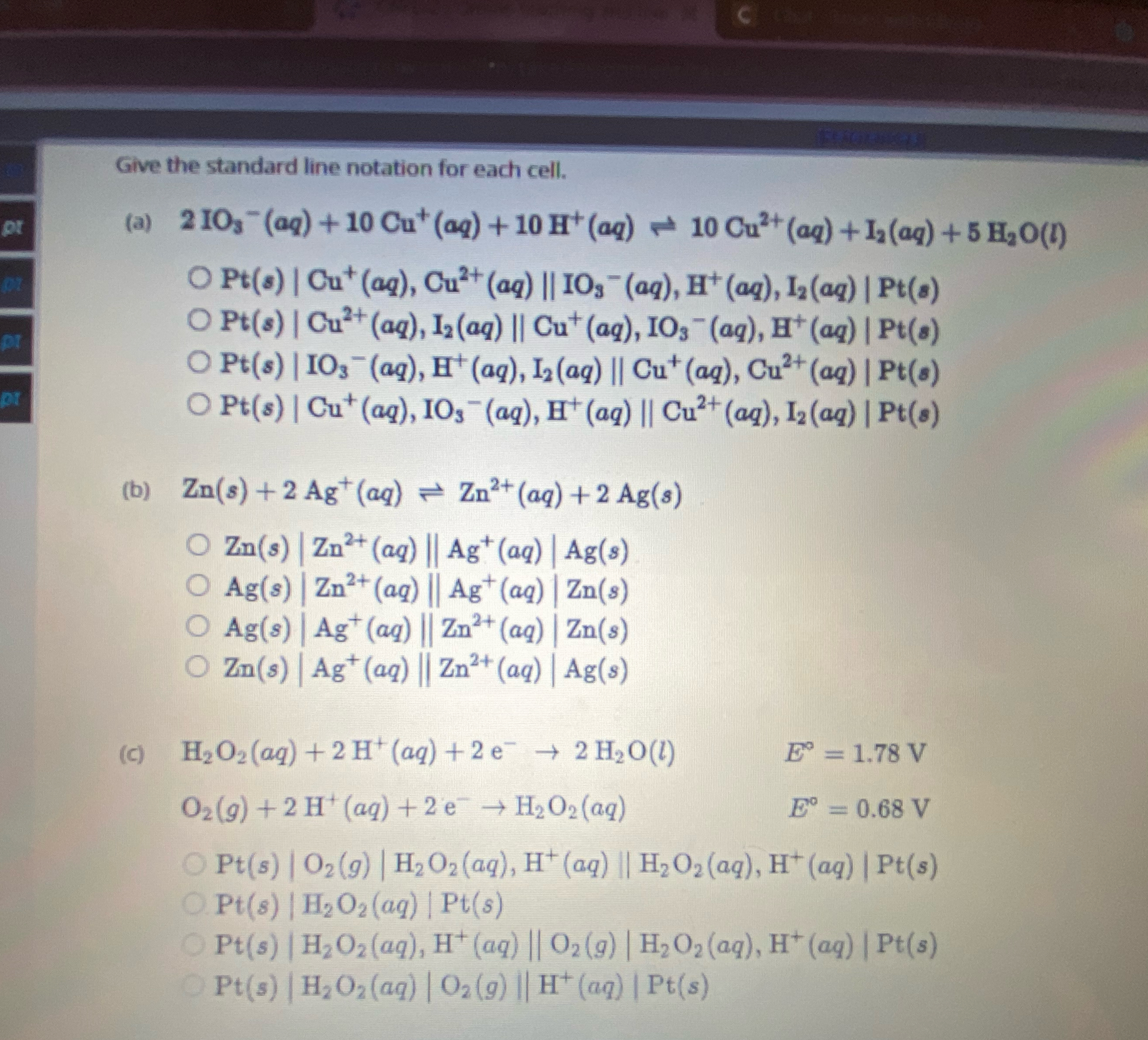 Solved Give the standard line notation for each | Chegg.com