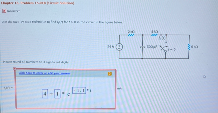 Solved Chapter 15, Problem 15.018 (Circuit Solution) x | Chegg.com