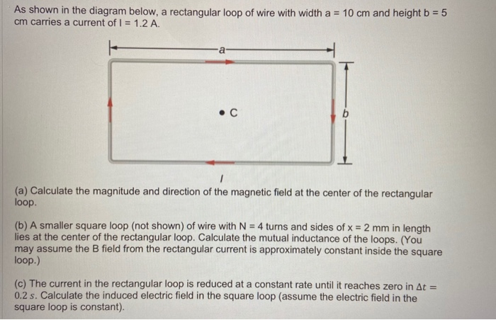 Solved As shown in the diagram below, a rectangular loop of | Chegg.com