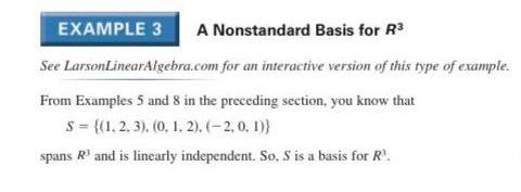 Solved EXAMPLE 3 A Nonstandard Basis for R3 See LarsonLinear | Chegg.com