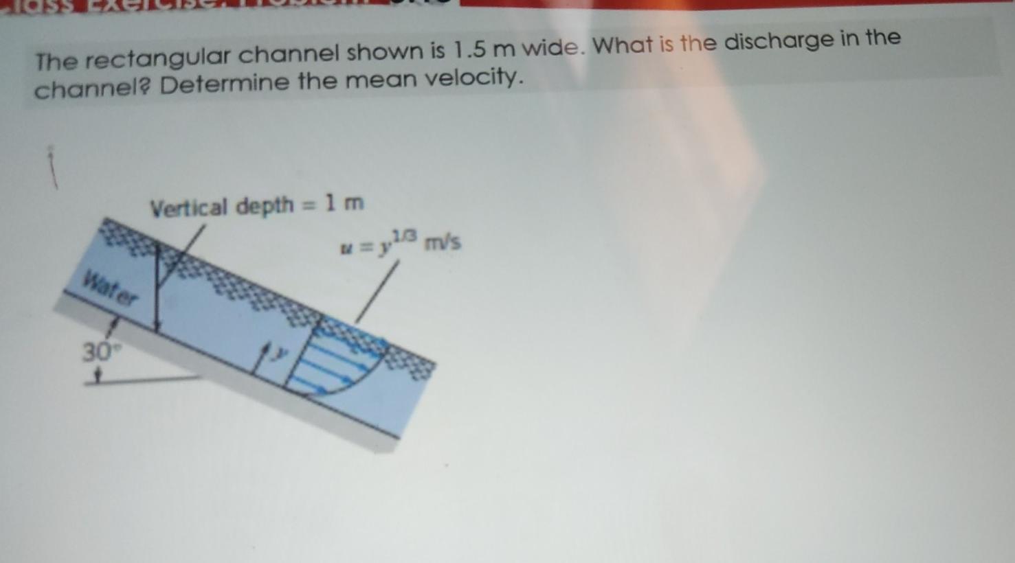 Solved The rectangular channel shown is 1.5 m wide. What is | Chegg.com