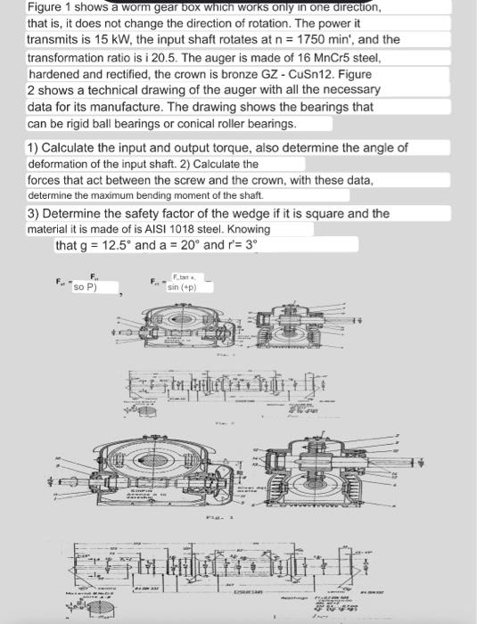 Solved Figure 1 shows a worm gear box which works only in