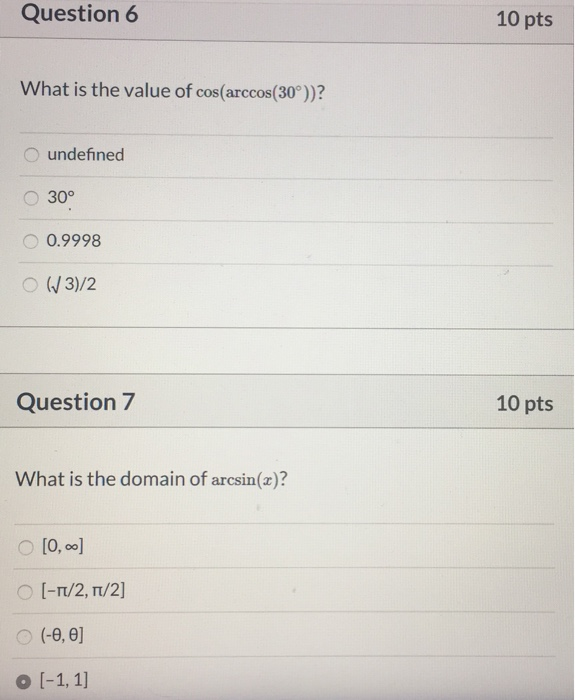 Solved Question 6 10 pts What is the value of | Chegg.com