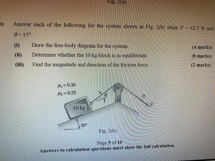 Solved Fig. 2(a) Answer Each Of The Following For The System | Chegg.com