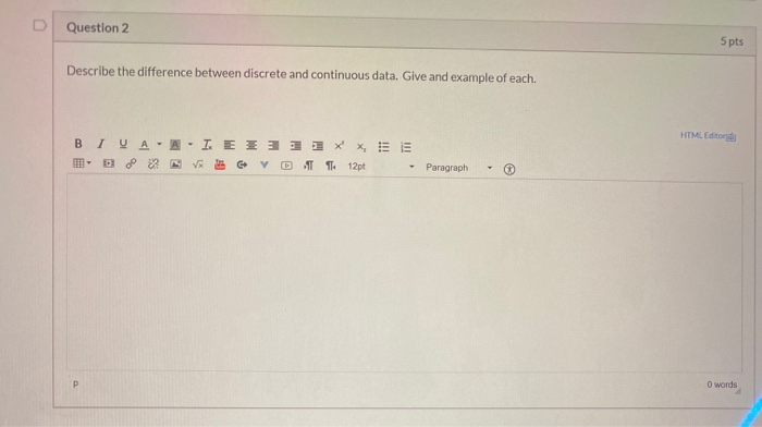 Solved Question 2 5 pts Describe the difference between | Chegg.com