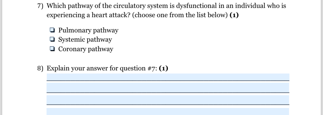 Solved Which Pathway Of The Circulatory System Is 